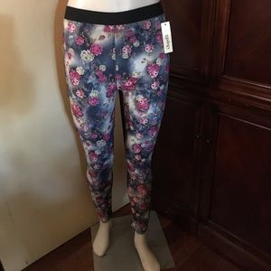 🆕 Jeggology 2-Tone Blk/Floral Print Leggings-S/M